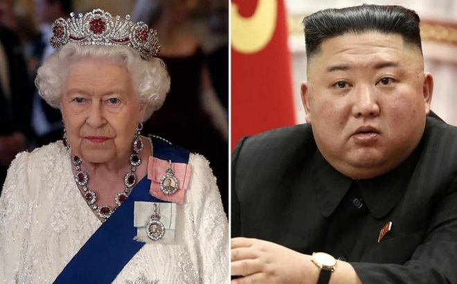 Nữ hoàng Anh Elizabeth II và Chủ tịch Triều Tiên Kim Jong-un (phải). Ảnh: Telegraph
