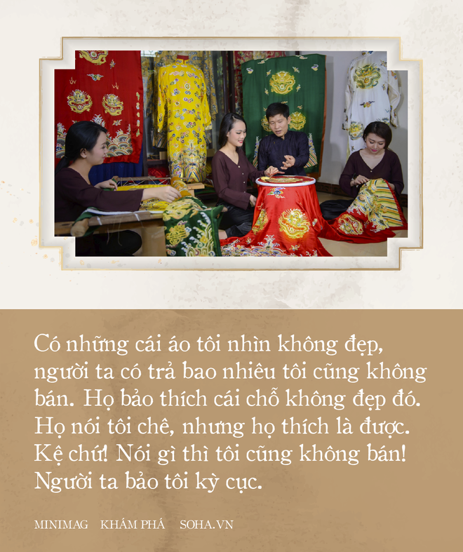 ‘Phù thủy’ của những chiếc áo trăm triệu duy nhất Việt Nam: Áo vua mặc thế nào tôi thêu đúng như thế, chuẩn đến từng milimet - Ảnh 3.