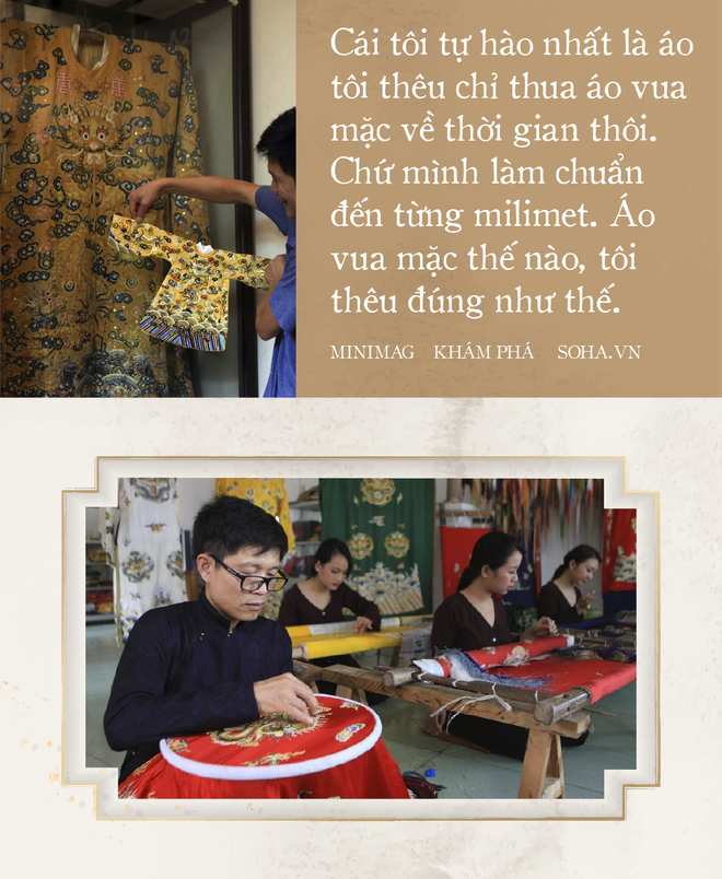 ‘Phù thủy’ của những chiếc áo trăm triệu duy nhất Việt Nam: Áo vua mặc thế nào tôi thêu đúng như thế, chuẩn đến từng milimet - Ảnh 10.