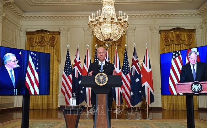 Ngày 15/9, Tổng thống Mỹ đã thông báo về thỏa thuận AUKUS. Ảnh: AFP/TTXVN