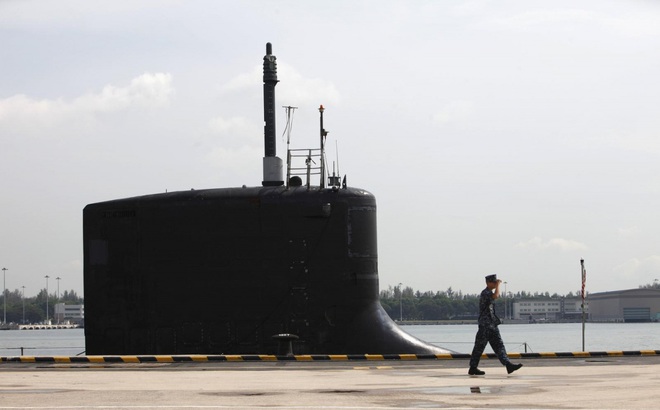 Tàu ngầm USS North Carolina ở Căn cứ Hải quân Changi, Singapore ngày 28/4/2014. Ảnh: Reuters