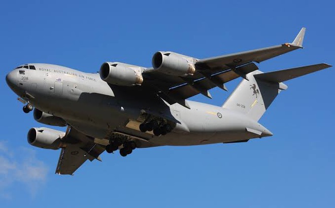 Máy bay vận tải C-17A Globemaster III của Không quân Hoàng gia Australia. Ảnh: abc.net.au