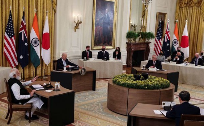 Bộ Tứ Kim Cương lần đầu tiên họp trực tiếp tại Nhà Trắng. (Ảnh: Reuters)