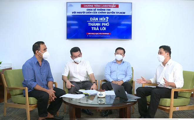 Hình ảnh từ livestream “Dân hỏi – Thành phố trả lời” tối 8/9. Nguồn: Trung tâm báo chí TP.HCM