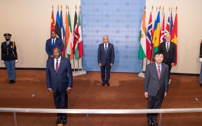 Lễ hạ quốc kỳ 5 nước Ủy viên không thường trực Hội đồng Bảo an Liên Hợp Quốc nhiệm kỳ 2020-2021