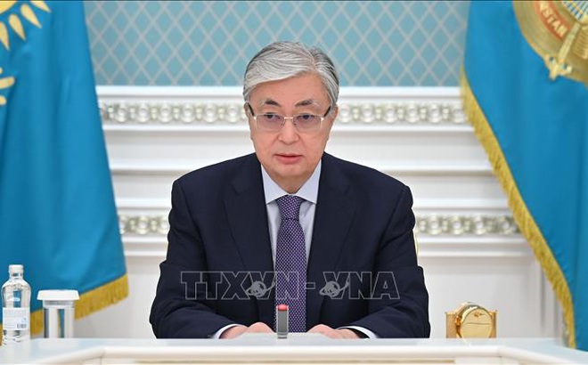 Tổng thống Kassym-Jomart Tokayev tại cuộc họp Hội đồng An ninh ở Nur-Sultan, Kazakhstan, ngày 6/1/2022. Ảnh: THX/TTXVN