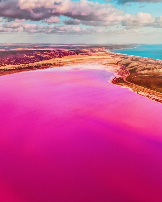 Hồ nước màu hồng kỳ diệu ở Australia - Ảnh 3.