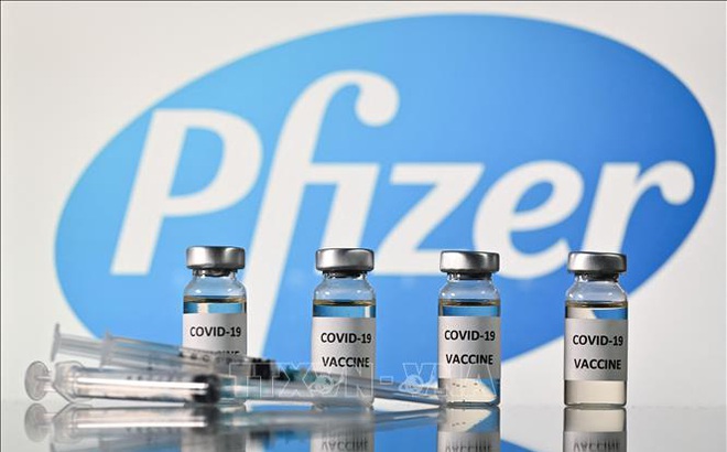 Hình ảnh minh họa vaccine phòng COVID-19 của Pfizer/BioNTech. Ảnh: AFP/TTXVN