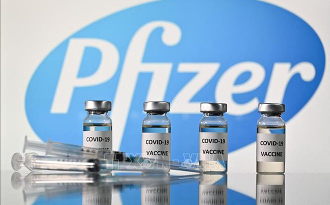 Hình ảnh minh họa vaccine phòng COVID-19 của Pfizer/BioNTech. Ảnh: AFP/TTXVN