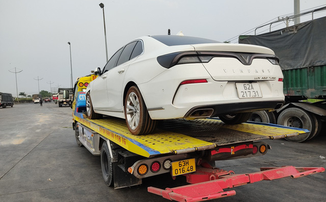 Chiếc xe của khách mà anh Th chở trên cao tốc TP Hồ Chí Minh-Trung Lương được trình báo là bị các đối tượng lừa lấy mất.
