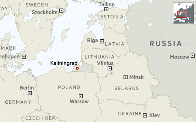 Kaliningrad giáp Ba Lan và Lithuania. Ảnh: FT