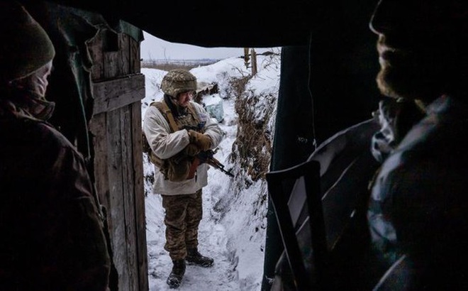 Hai chiếc tuần dương cận vệ Krasnyi Kavkaz và Krasnyi Crimea trong một chiến dịch quân sự. Ảnh: Alexei Mezhuev / RIA Novosti