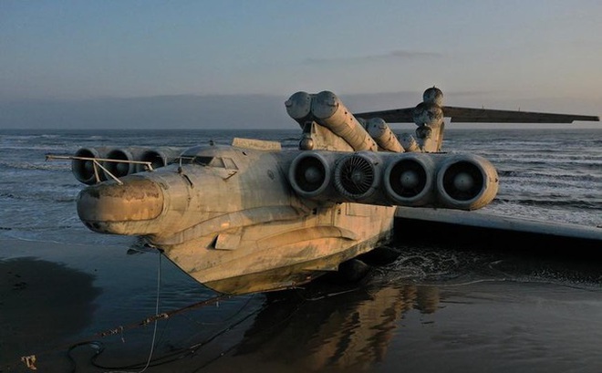 Thủy phi cơ mang tên lửa Lun được mệnh danh là “Quái vật biển Caspian”. Ảnh: Musa Salgereev/TASS.