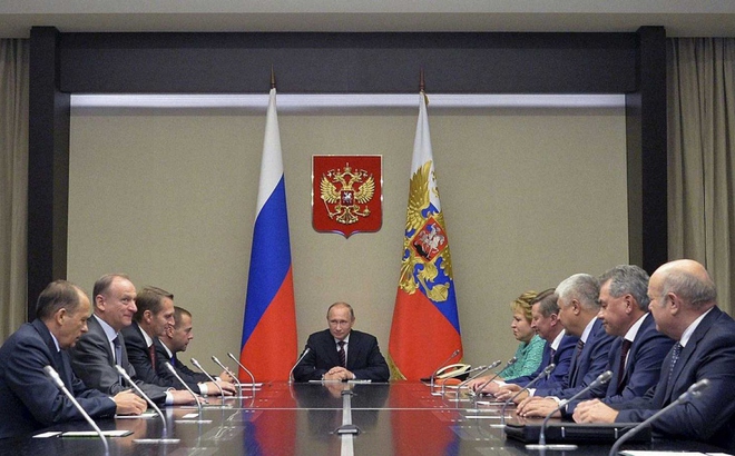 Tổng thống Nga Putin tại cuộc họp của Hội đồng An ninh Nga. Ảnh: Tass