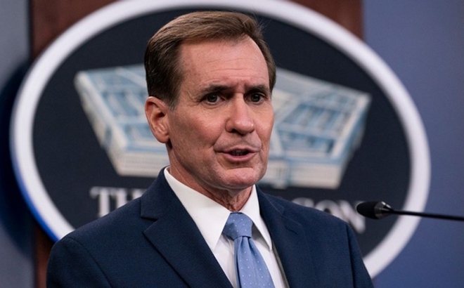 Người phát ngôn Hội đồng An ninh Quốc gia Mỹ John Kirby. Ảnh: Reuters