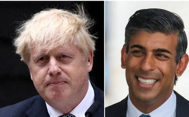 Ông Boris Johnson (trái) và ông Rishi Sunak (phải). Ảnh: Reuters