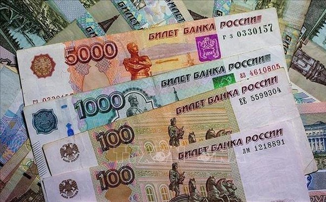 Đồng ruble của Nga. Ảnh: AA/TTXVN