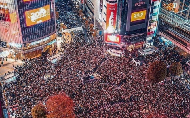 Shibuya là nơi có nhiều người tập trung nhất Nhật Bản trong những sự kiện lớn.