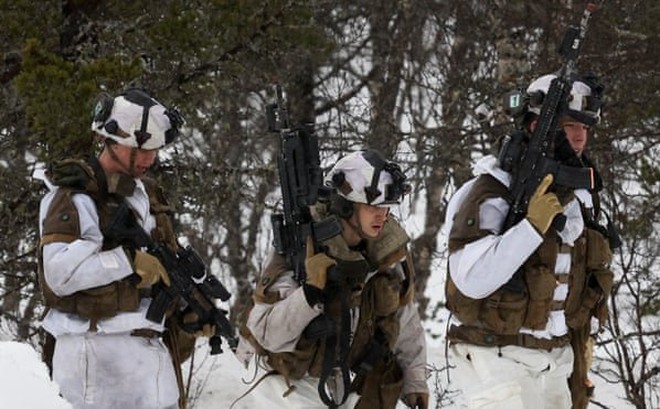 Binh sĩ Na Uy tập trận hồi tháng 3. Ảnh: Reuters