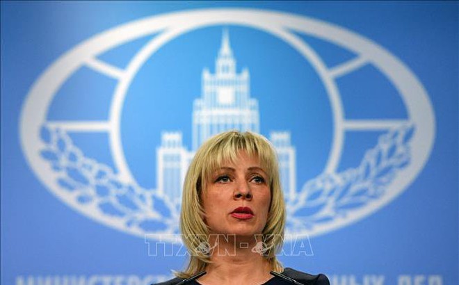 Người phát ngôn Bộ Ngoại giao Nga Maria Zakharova trong cuộc họp báo ở Moskva. Ảnh: AFP/TTXVN