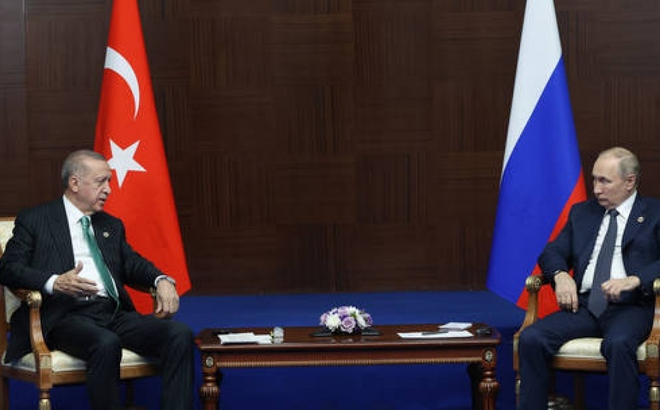 Tổng thống Thổ Nhĩ Kỳ Recep Tayyip Erdogan và Tổng thống Nga Vladimir Putin. Ảnh: Getty