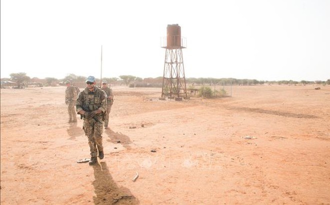 Binh sĩ Anh tham gia Phái bộ Ổn định đa quốc gia của LHQ tại Mali (MINUSMA) tại Menaka (Mali), ngày 28/10/2021. Ảnh tư liệu: AFP/TTXVN