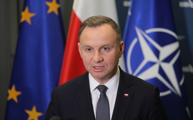 Tổng thống Ba Lan Andrzej Duda phát biểu. (Ảnh: KT)