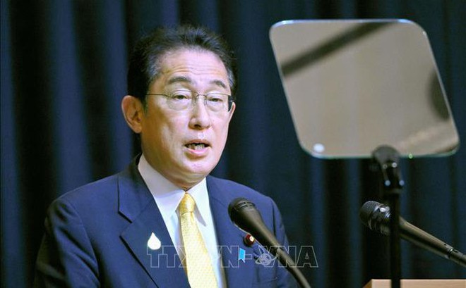 Thủ tướng Nhật Bản Fumio Kishida phát biểu tại cuộc họp báo ở Bangkok, Thái Lan ngày 19/11/2022. Ảnh: Kyodo/TTXVN