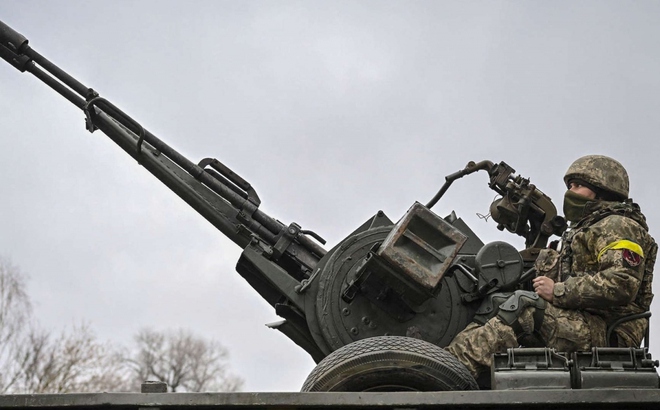 Pháo cao xạ của quân đội Ukraine. Ảnh: AFP.