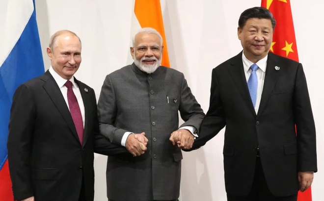 Tổng thống Nga Vladimir Putin, Thủ tướng Ấn Độ Narendra Modi và Chủ tịch Trung Quốc Tập Cận Bình. (Ảnh: Getty)