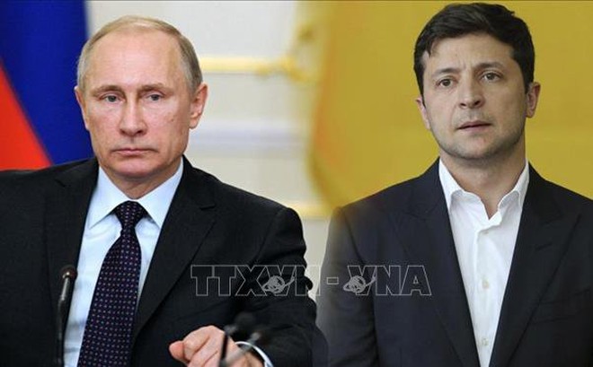 Tổng thống Ukraine Volodymyr Zelensky (phải) và Tổng thống Nga Vladimir Putin. Ảnh: REUTERS/TTXVN