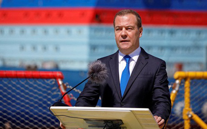 Cựu tổng thống Nga Dmitry Medvedev trong một bài phát biểu hồi tháng 6-2022 - Ảnh: REUTERS