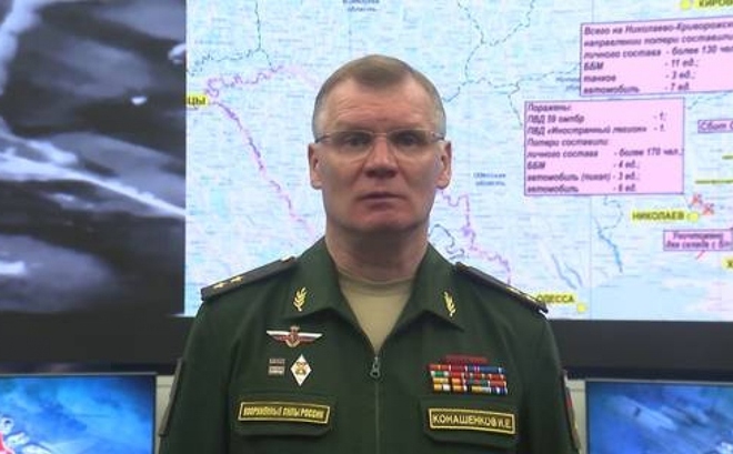 Người phát ngôn Bộ Quốc phòng Nga Igor Konashenkov. Ảnh: Bộ Quốc phòng Nga