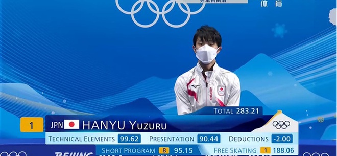 Đứng lên sau cú ngã, Yuzuru Hanyu tạm vươn lên vị trí đầu bảng nội dung trượt băng đơn nam Olympic Bắc Kinh 2022 - Ảnh 10.