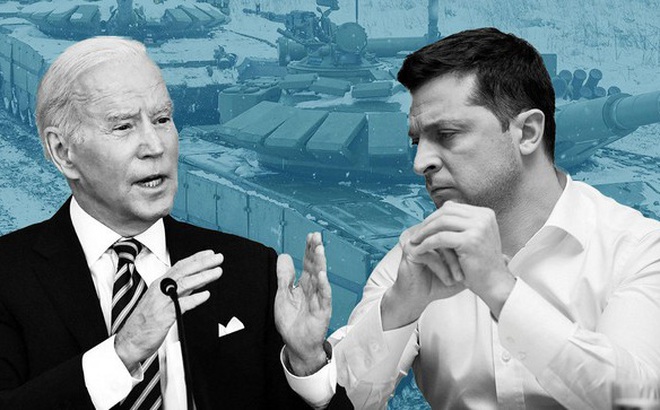 Tổng thống Mỹ Joe Biden và Tổng thống Ukraine Volodymyr Zelensky. Ảnh: FT