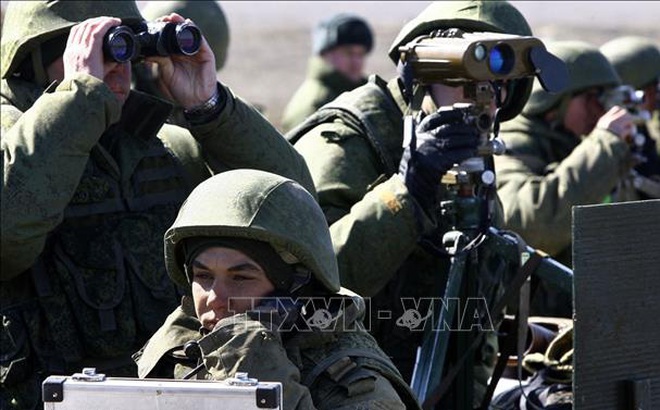 Binh sĩ Nga tham gia cuộc tập trận tại vùng Volgograd, miền Nam nước này. Ảnh tư liệu: AFP/TTXVN.