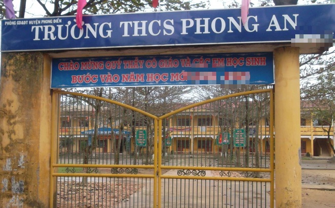 Trường THCS Phong An, nơi xảy ra sự việc