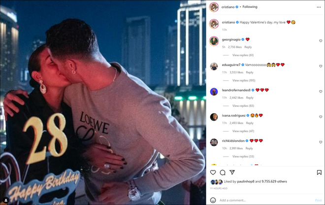 Ronaldo và các sao bóng đá đã đón ngày Valentine như thế nào? - Ảnh 1.