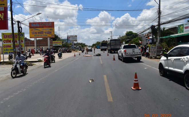 Hiện trường vụ tai nạn (ảnh Hoàng Liệt)