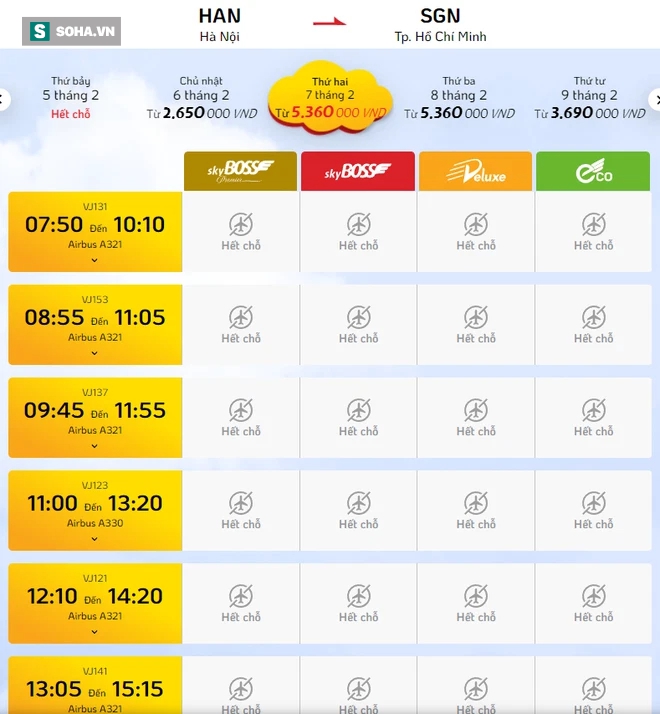 Giá vé máy bay cao kỷ lục sau Tết: Vé phổ thông bay màu, vé hạng sang cả chục triệu đồng - Ảnh 3.