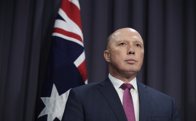 Bộ trưởng Quốc phòng Australia Peter Dutton. Ảnh: Alex Ellinghausen