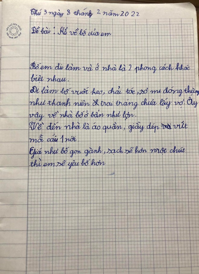 Bài văn của học sinh tiểu học ‘bóc phốt’ bố không thương tiếc, ông bố đọc xong không biết giấu mặt vào đâu! - Ảnh 1.