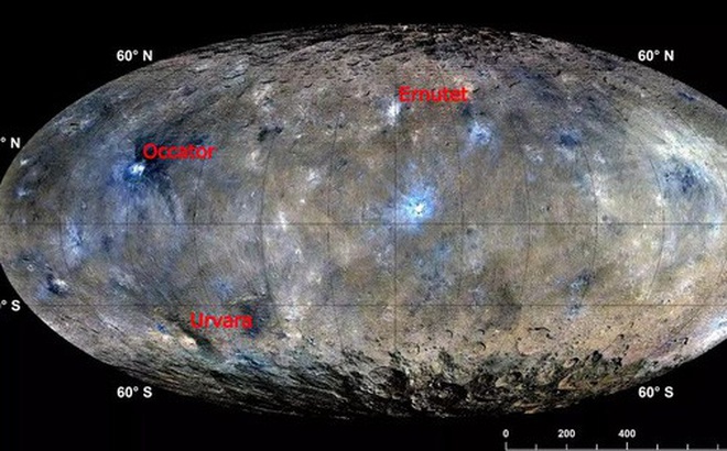 Bản đồ Ceres - Ảnh: NASA/JPL-Caltech/UCLA/MPS/DLR/IDA