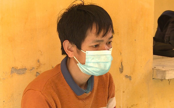 Nguyễn Văn Huy tại cơ quan công an - Ảnh: Công an cung cấp