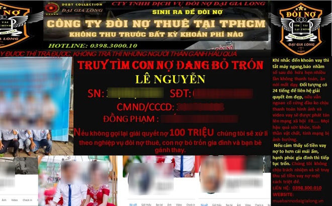 Thông tin truy tìm con nợ mà tài khoản Hoàng Sơn đã chia sẻ