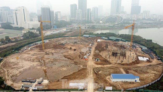 Nhìn gần dự án Cung thiếu nhi hơn 1.300 tỷ đồng đang được xây dựng ở Hà Nội - Ảnh 1.