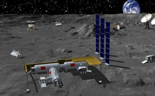 Mô phỏng trạm nghiên cứu Mặt trăng của Trung Quốc (Nguồn: Học viện Công nghệ Vũ trụ Trung Quốc).