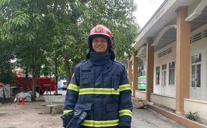 Chân dung Trung úy Thái Ngô Hiếu, cán bộ Đội Chữa cháy và cứu nạn, cứu hộ khu vực Trảng Bom, Đồng Nai.