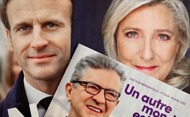 Tổng thống Emmanuel Macron và đại diện cánh hữu Marie Le Pen.