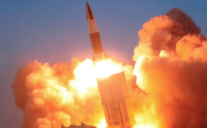 Một vụ phóng tên lửa đạn đạo của Triều Tiên. Ảnh: NK News
